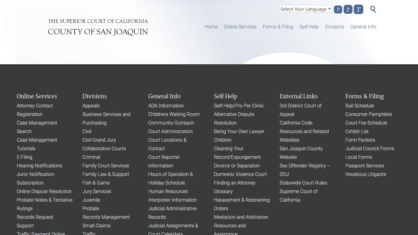 Case Management Search – Superior Court of CA – County of San Joaquin